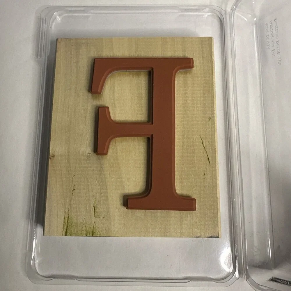 Stampin Up Monogram F Upper Case‎ Capital “F” Large Upper Case Wood Stamp